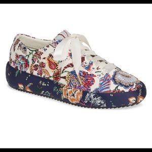 Tory Burch Kacey Embellished Floral sneakers 8.5